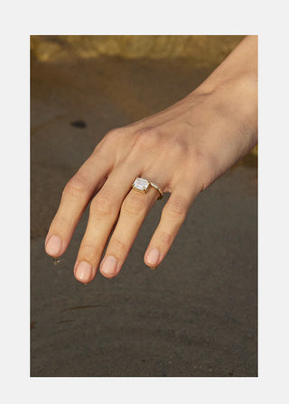 2.50ct Emerald Floating Diamond Pave Engagement Ring With Wedding Band