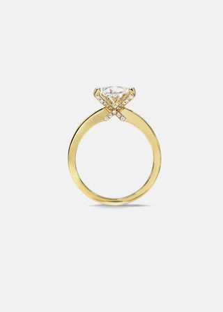 3.0ct Oval Cut XO Hidden Diamond Solitaire Engagement Rings With Wedding Band