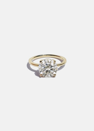 3.0ct Round Cut Hidden Diamond Unique Solitaire Engagement Ring With Matching Curved Band
