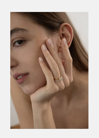 3.0ct Oval Cut XO Hidden Diamond Solitaire Engagement Rings With Wedding Band