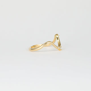 1.50ct Pear Cut Curved Unique Diamond Moissanite Engagement Ring And Matching Band