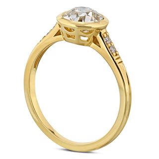 1.0ct moissanite ring,old european cut moissanite, bezel engagement ring