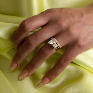 pear engagement ring, princess diamond ring, unique diamond ring, toi et moi ring, engagement ring 