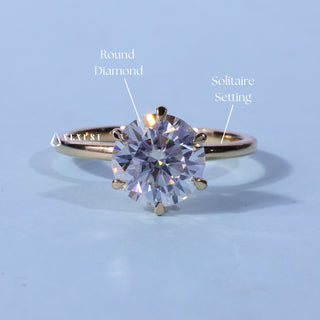 1.50CT Round Moissanite Diamond Solitaire Engagement Ring