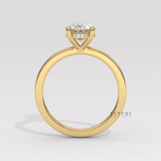 1.50CT Oval Shape Moissanite Diamond Hidden Halo Solitaire Engagement Ring