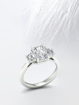 2.0 CT Radiant Cut Moissanite Diamond Three Stone Engagement Ring For Women