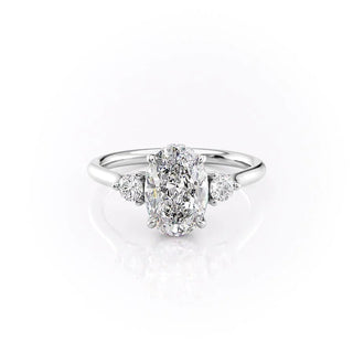 2.72 CT Oval Cut Three Stone Moissanite Engagement Ring