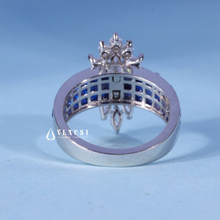 1.50CT Round & Marquise Moissanite Diamond Cluster Engagement Ring