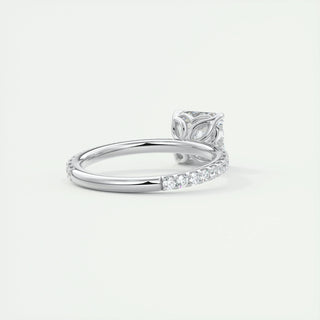 2.03CT Asscher Cut Solitaire Pave Moissanite Engagement Ring