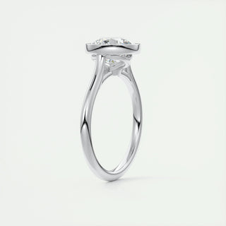 2.0 CT Round Bezel Solitaire Moissanite Engagement Ring