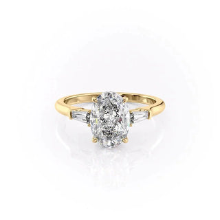 2.72 CT Oval Cut Three Stone Moissanite Engagement Ring