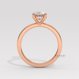 1.50CT Oval Shape Moissanite Diamond Hidden Halo Solitaire Engagement Ring