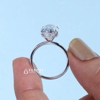 5.0CT Oval Cut Moissanite Diamond Hidden Halo Solitaire Engagement Ring