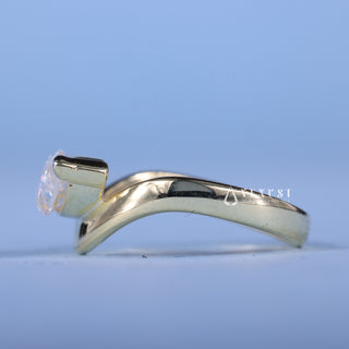 1.50CT Marquise Moissanite Diamond Unique Curved East West Engagement Rings