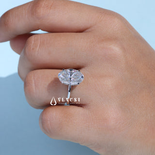 5.0CT Oval Cut Moissanite Diamond Hidden Halo Solitaire Engagement Ring