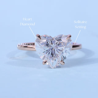 2.0CT Heart Cut Moissanite Diamond Solitaire Engagement Ring