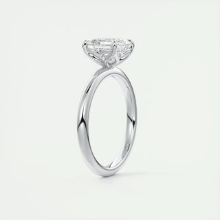 2.03CT Asscher Cut Solitaire Moissanite Engagement Ring