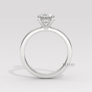 1.50CT Oval Shape Moissanite Diamond Hidden Halo Solitaire Engagement Ring