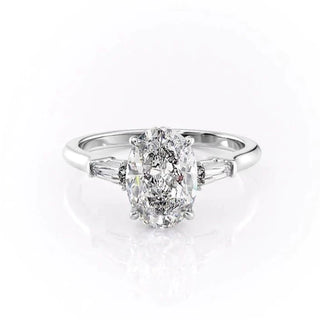 2.72 CT Oval Cut Three Stone Moissanite Engagement Ring