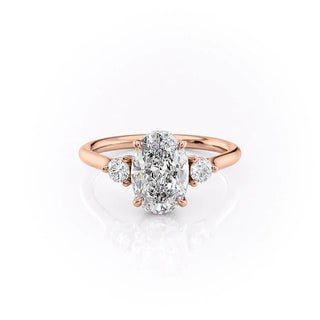 2.72 CT Oval Cut Three Stone Moissanite Engagement Ring