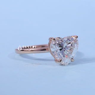 2.0CT Heart Cut Moissanite Diamond Solitaire Engagement Ring