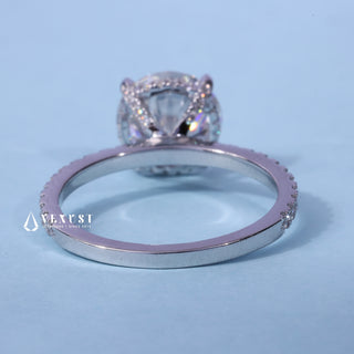 1.50CT Round Cut Moissanite Diamond Hidden Halo Pave Engagement Ring