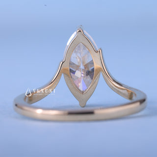 1.50CT Marquise Moissanite Diamond Curved Unique Engagement Rings