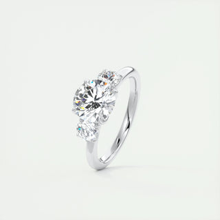 2.0CT Round Cut Three Stone Moissanite Engagement Ring