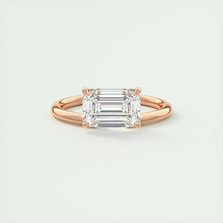 1.91CT Emerald Cut Solitaire Moissanite Engagement Ring