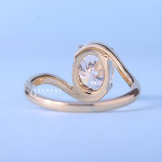 1.50CT Oval Moissanite Diamond Tension Style Timeless Engagement Rings