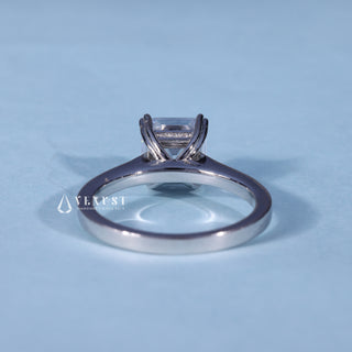 1.0CT Emerald Cut Moissanite Diamond Hidden Halo Cathedral Engagement Ring