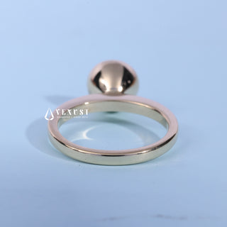 1.0CT Bezel Round Cut Moissanite Diamond Halo Solitaire Engagement Ring