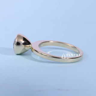 1.0CT Bezel Round Cut Moissanite Diamond Halo Solitaire Engagement Ring