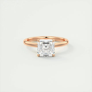 2.03CT Asscher Cut Solitaire Moissanite Engagement Ring