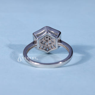 0.70CT Round Moissanite Diamond Bezel Set Cluster Engagement Ring