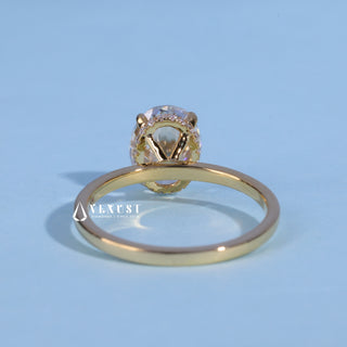 1.0CT Oval Cut Moissanite Diamond Hidden Halo Solitaire Engagement Ring