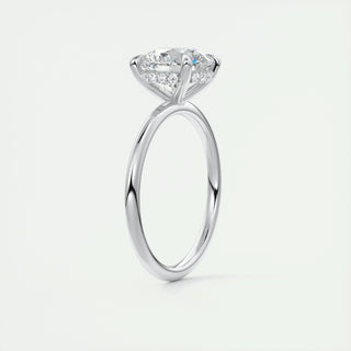 2.0 CT Round Solitaire Hidden Halo Moissanite Engagement Ring