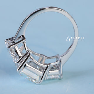 3.0CT Emerald Cut Moissanite Diamond Three Stone Engagement Rings