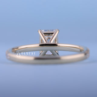 1.0CT Radiant Cut Moissanite Diamond Pave Engagement Ring