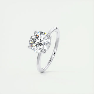 2.0 CT Round Solitaire Hidden Halo Moissanite Engagement Ring