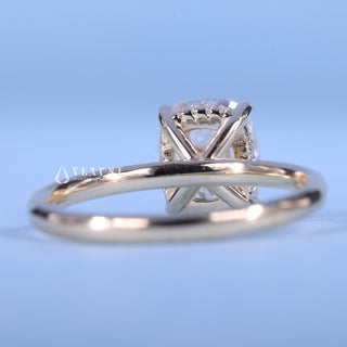 1.50CT Elongated Cushion Cut Moissanite Diamond Hidden Halo Solitaire Engagement Ring