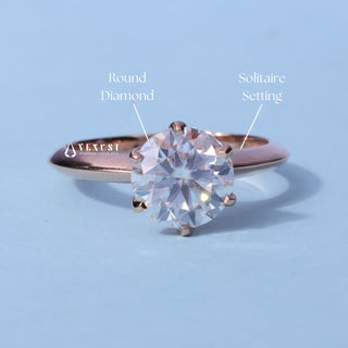 1.50CT Round Moissanite Diamond Solitaire Engagement Ring