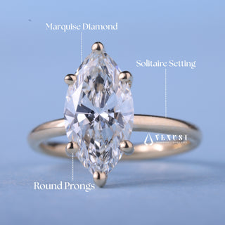 1.50CT Marquise Moissanite Diamond Solitaire Engagement Ring