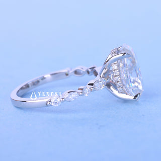 2.0CT Oval Cut Moissanite Diamond Hidden Halo Pave Engagement Ring