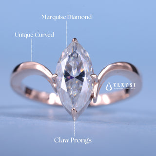 1.50CT Marquise Cut Moissanite Diamond Unique Engagement Rings