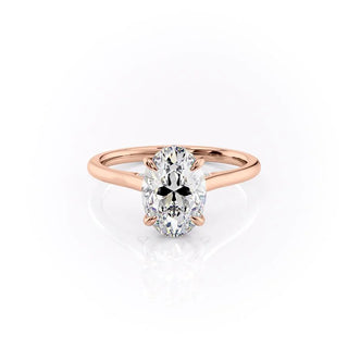 2.10 Oval Cut Solitaire Style Moissanite Engagement Ring