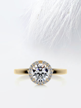 1.0 CT Round Cut Moissanite Diamond Halo Engagement Ring For Women