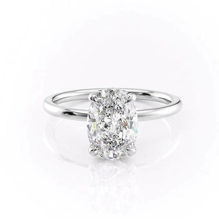 2.72 CT Oval Cut Solitaire Moissanite Engagement Ring
