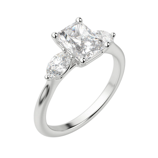 1.67CT Radiant Cut 3 Stone Moissanite Diamond Engagement Ring