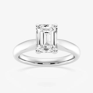 1.0CT Emerald Cut Moissanite Diamond Solitaire Engagement Ring